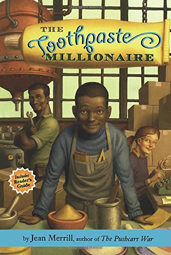 The book cover of 'Toothpaste Millionaire' by Jean Merrill- 4th grade books