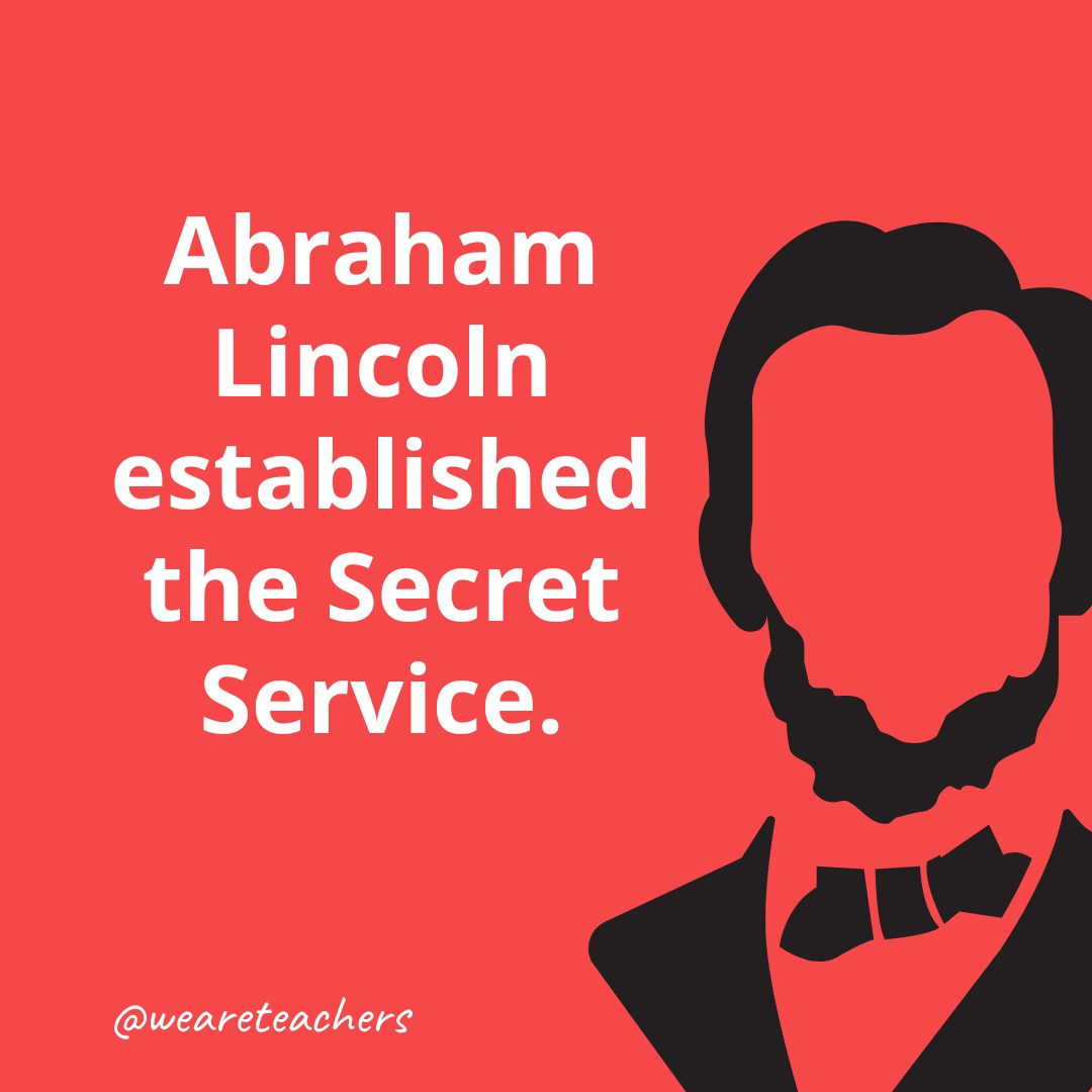 Abraham Lincoln established the Secret Service.- Facts About Abraham Lincoln
