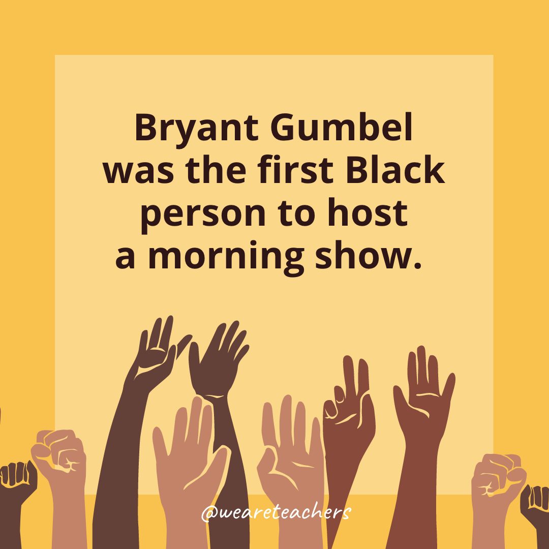 Bryant Gumbel was the first Black person to host a morning show. - Black History Month Facts