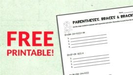 Free Printable: Braces, Brackets, and Parentheses Worksheet