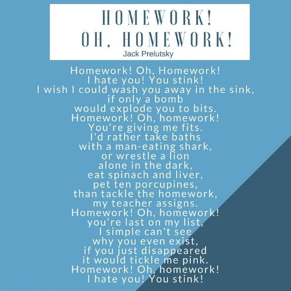 homework poem summary