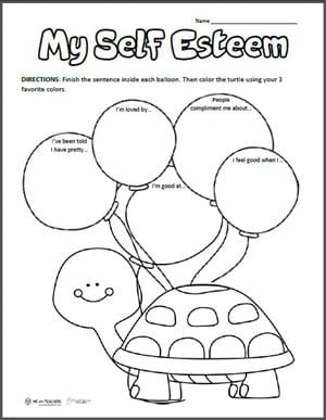 Free Printable My Positive Self Esteem Weareteachers