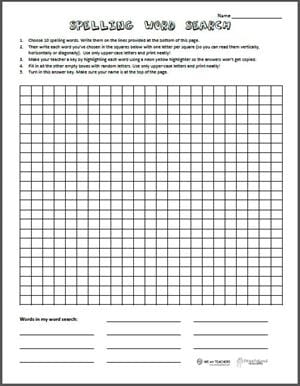 Free Printable: Spelling Word Search Worksheet - WeAreTeachers