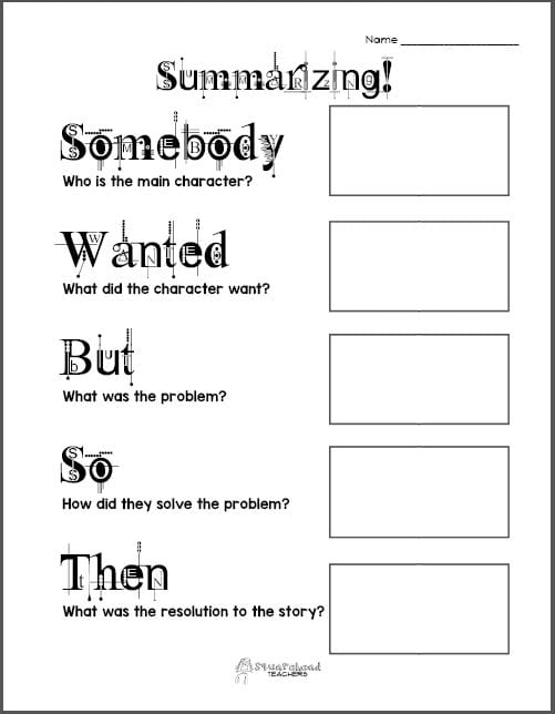 Free Printable: Summarizing Graphic Organizers (Grades 2-4)