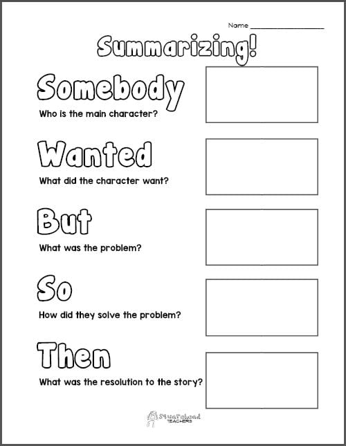 summary graphic organizer 2nd grade