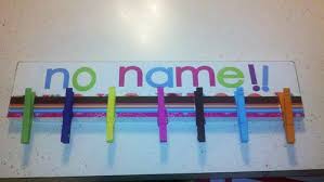 "No name" rack for missing work when teaching 6th grade.