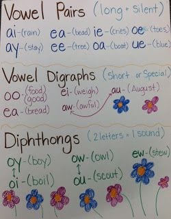 Vowel Digraphs Chart