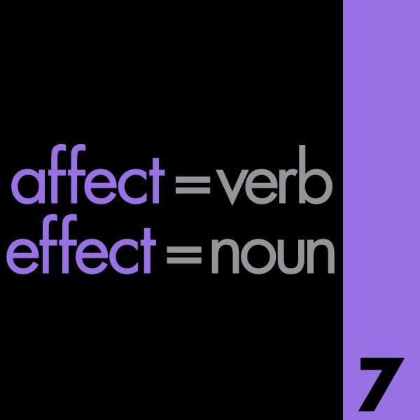 Affect, Effect Grammar Mistake