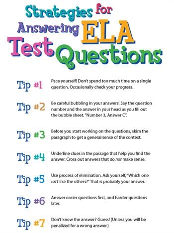 Strategies for answering ELA test questions