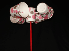 DIY anemometer made from Dixie cups and straws
