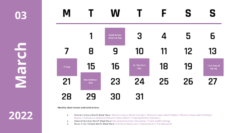 2022 School Holiday Calendar Page 03