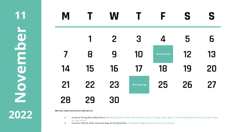 2022 School Holiday Calendar Page 11