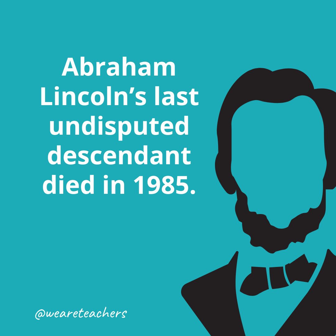 Abraham Lincoln's last undisputed descendant died in 1985.