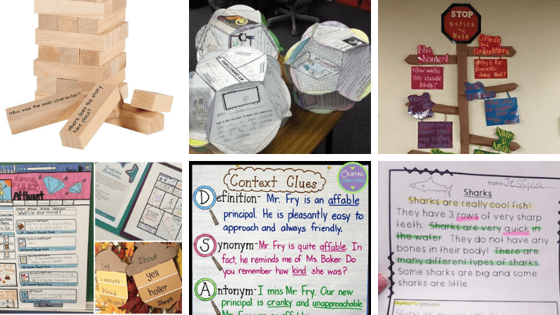 collage of fourth grade reading comprehension activities