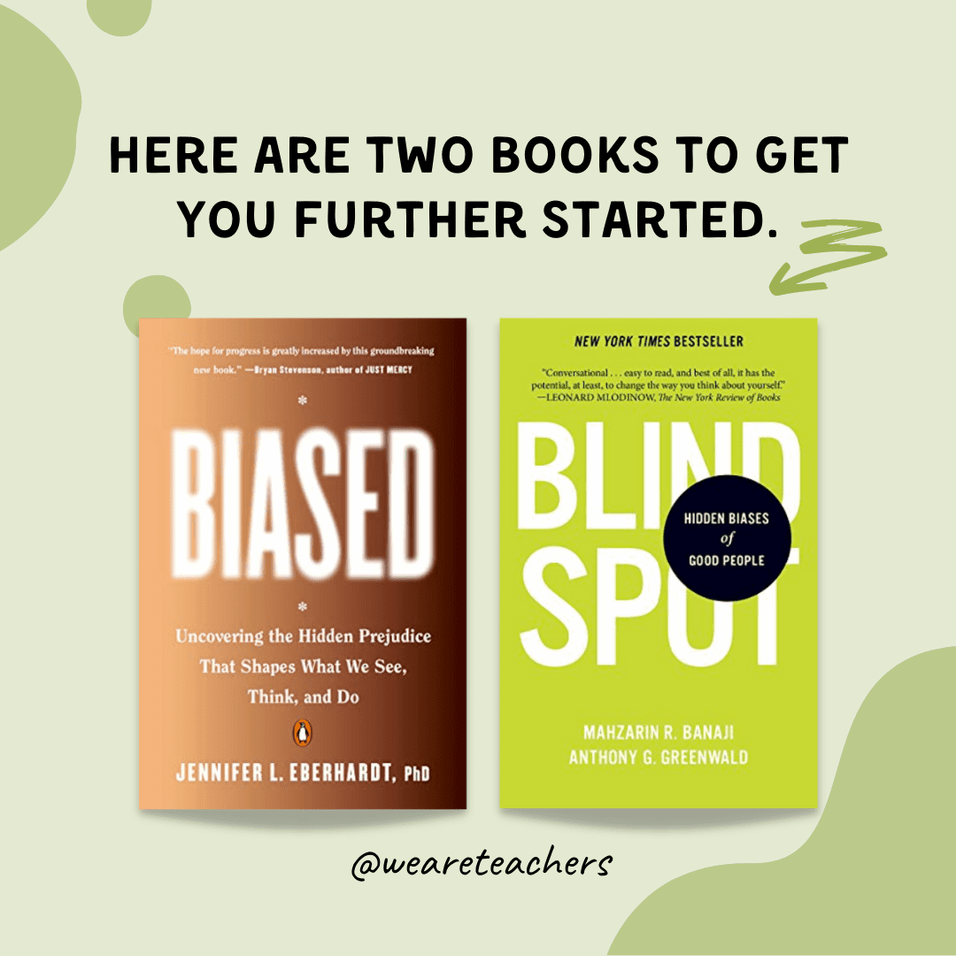 Covers of two books, "Biased," and "Blind Spot."