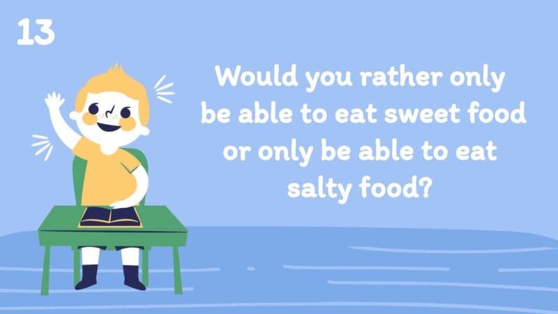 Would you rather only be able to eat sweet food or only be able to eat salty food?