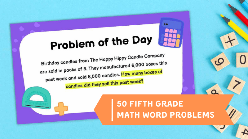 50 Math problems of the day with one example of the powerpoint.