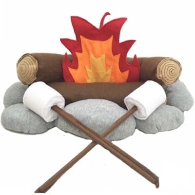 Plush pretend play campfire for classroom decor