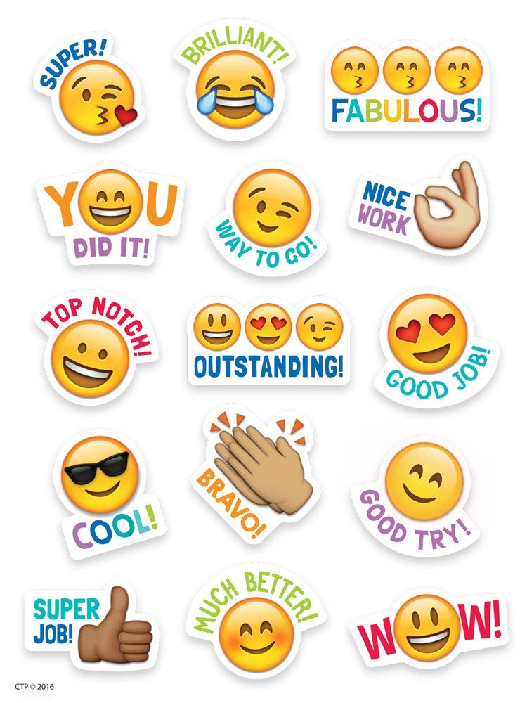 Sheet of emoji stickers.