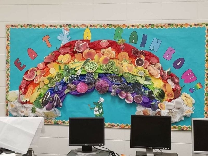 Eat a rainbow classroom bulletin boards