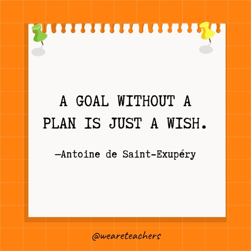 A goal without a plan is just a wish. - goal setting quotes