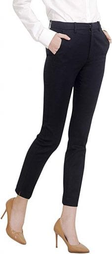 Black skinny ankle women's dress pants