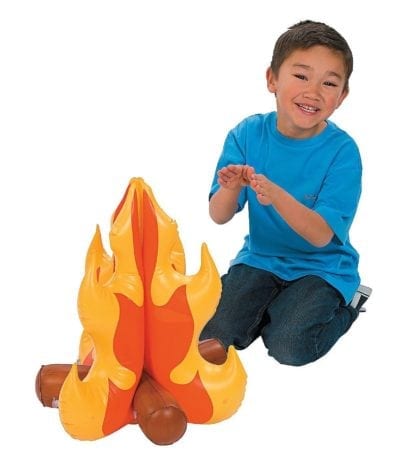 Inflatable campfire toy for classroom camping theme