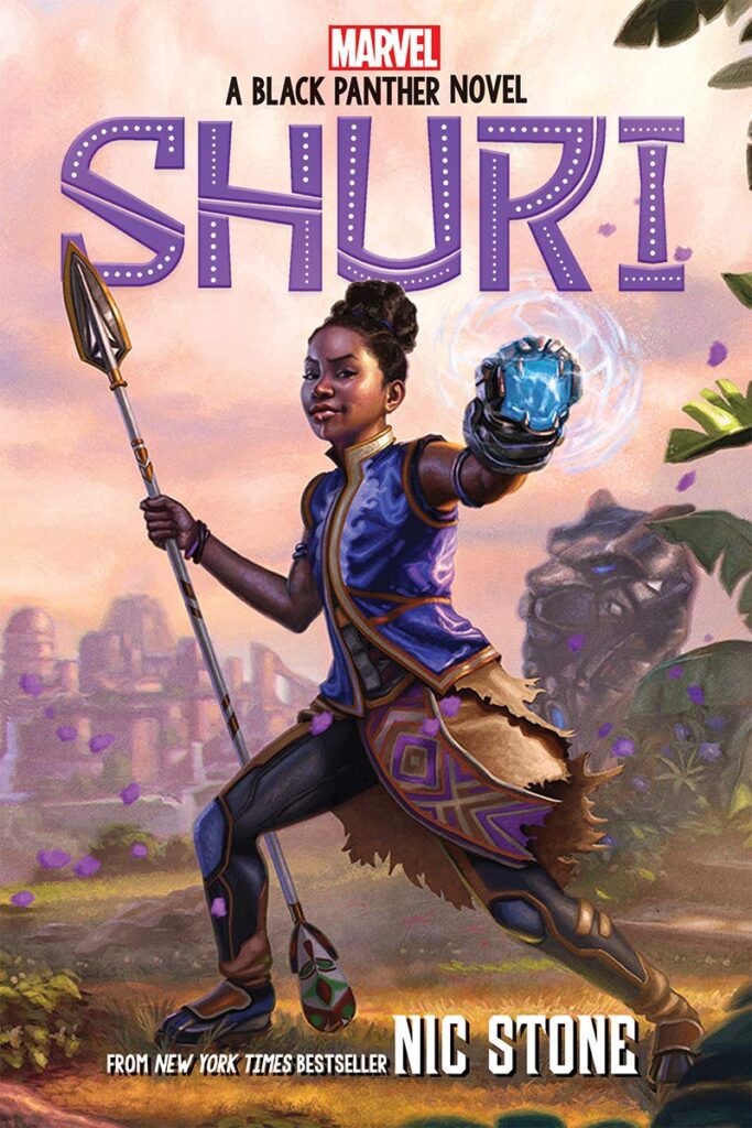 The book cover for 'Shuri: A Black Panther Story' by Nic Stone