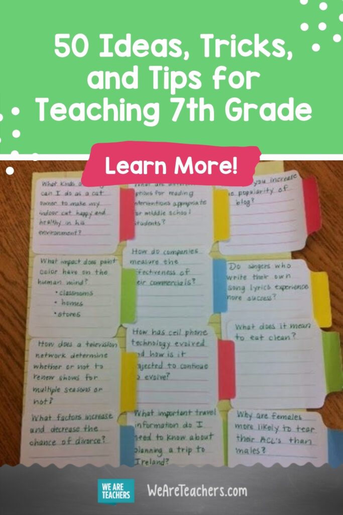 50 ideas tricks and tips for teaching 7th grade we are teachers