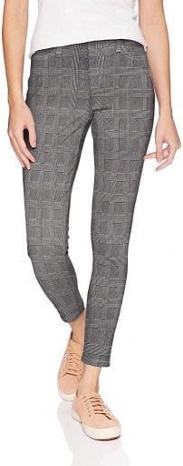 Grey plaid patterned leggings