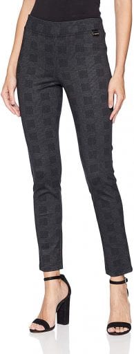 Calvin Klein stretch pull on plaid grey pants- teacher pants