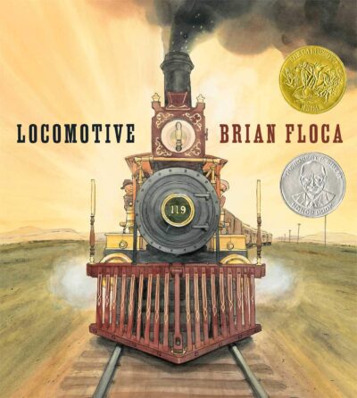 The book cover for 'Locomotive' by Brian Floca