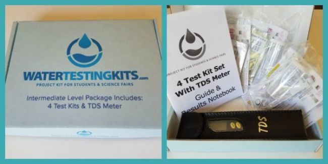 Water quality testing kit with TDS meter