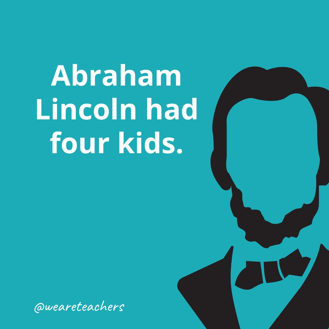 Abraham Lincoln had four kids.