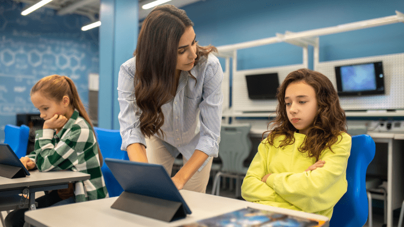 A teacher struggling with a positive relationship with her student