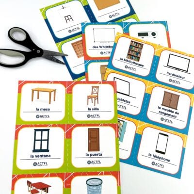world language labels free printable for school or home