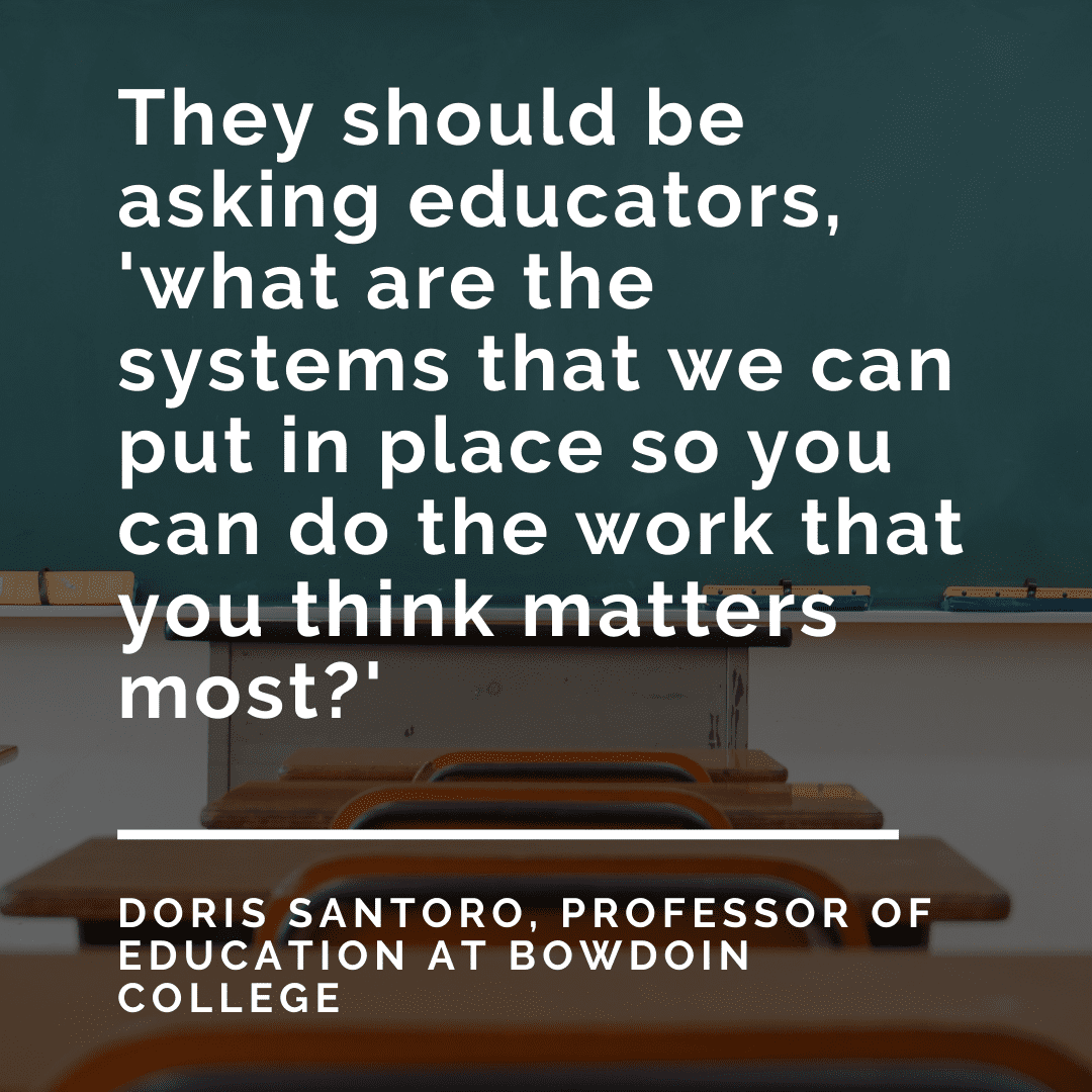 Quote from professor about what schools could do instead of teaching license suspension to help teachers