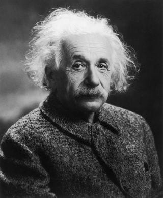 Zwart-wit portret van Albert Einstein