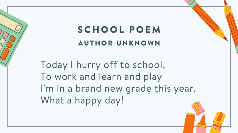 36 Back to School Poems for Every Student - We Are Teachers