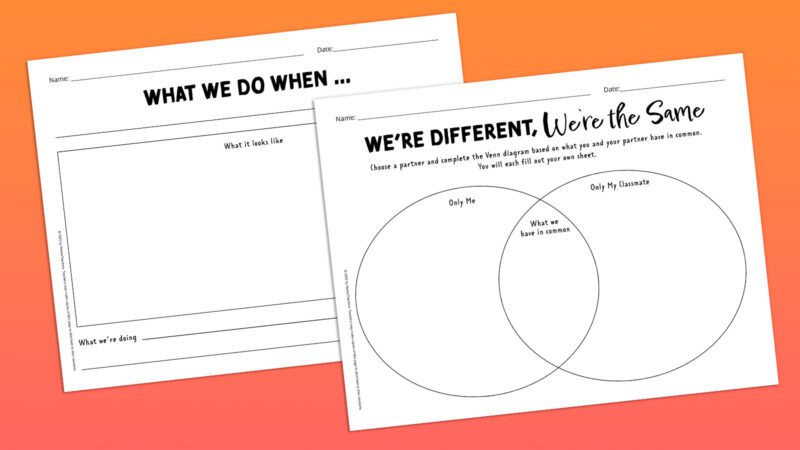 First Day of School Printables - We're Different, We're the Same
