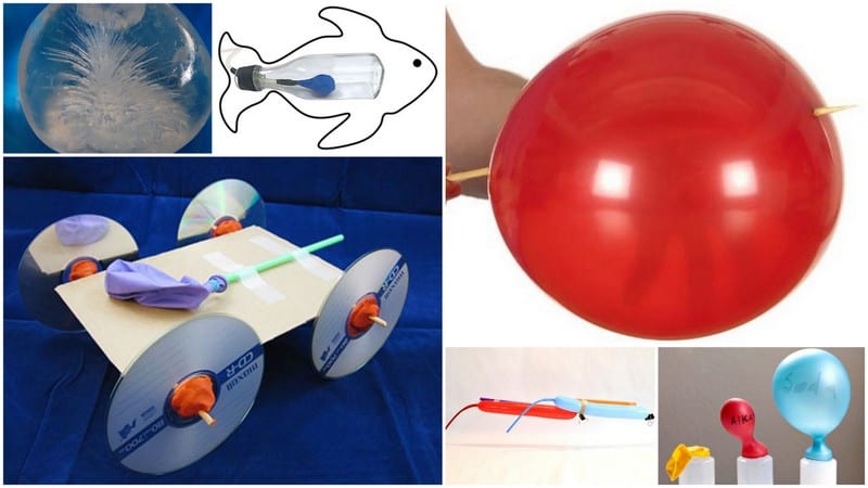 Multiple experiments using balloons -- teaching STEAM