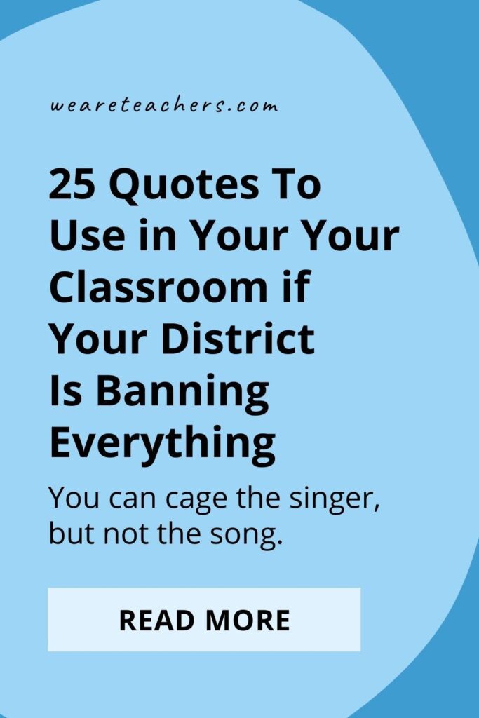 25 Quotes To Use in Your Classroom if Your District Is Banning Everything