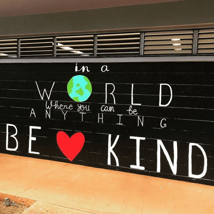 Be kind painted mural