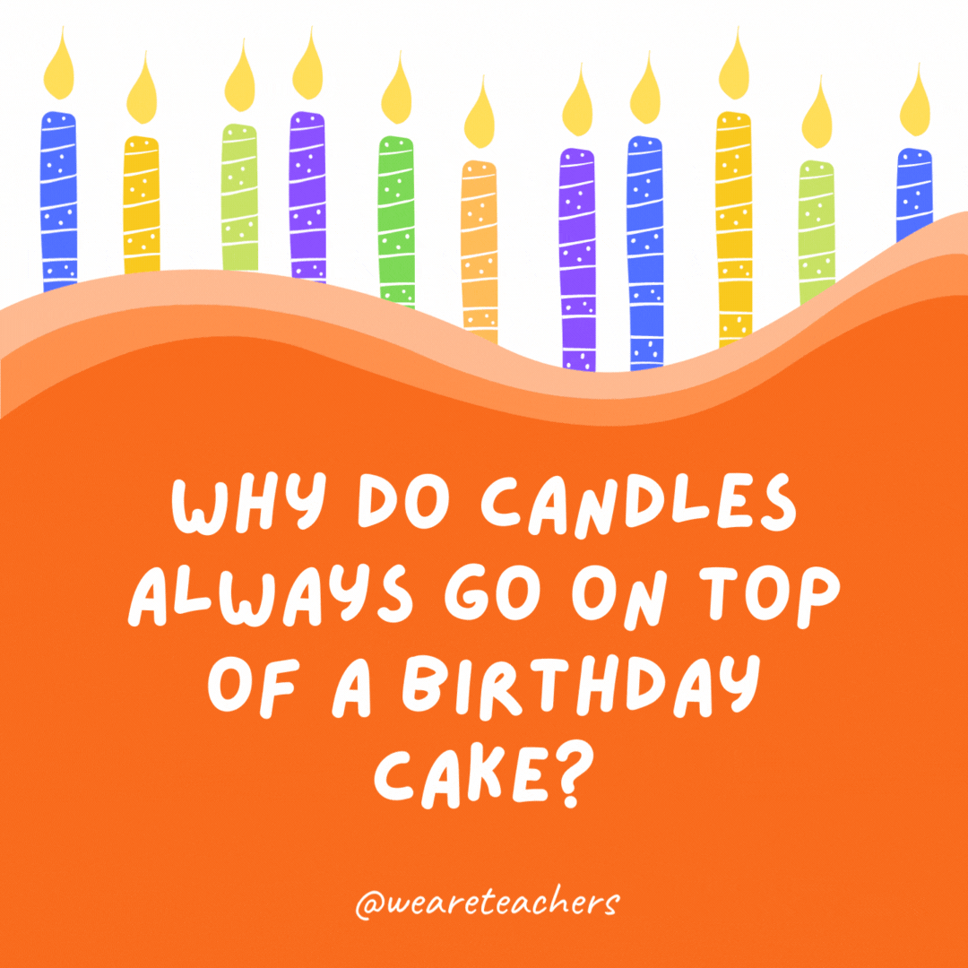 Why do candles always go on top of a birthday cake?