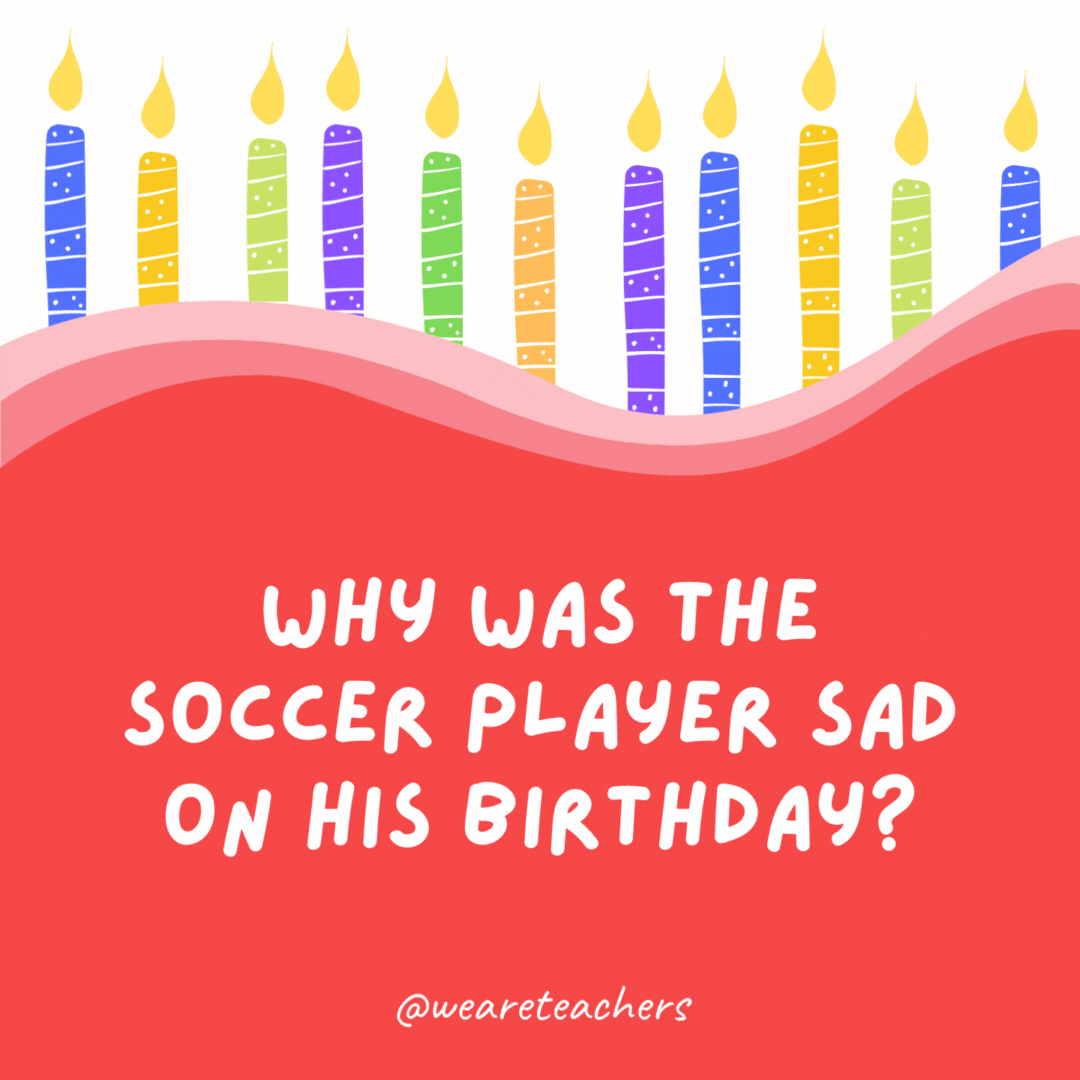 Why was the soccer player sad on his birthday?