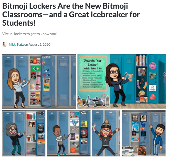 Bitmoji locker header collage