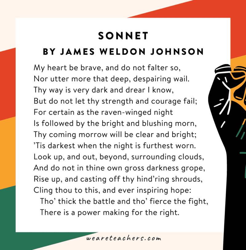 Sonnet của James Weldon Johnson “Trái tim tôi hãy dũng cảm, và đừng chùn bước…”