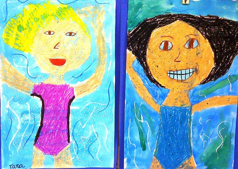 Colorful painting of children