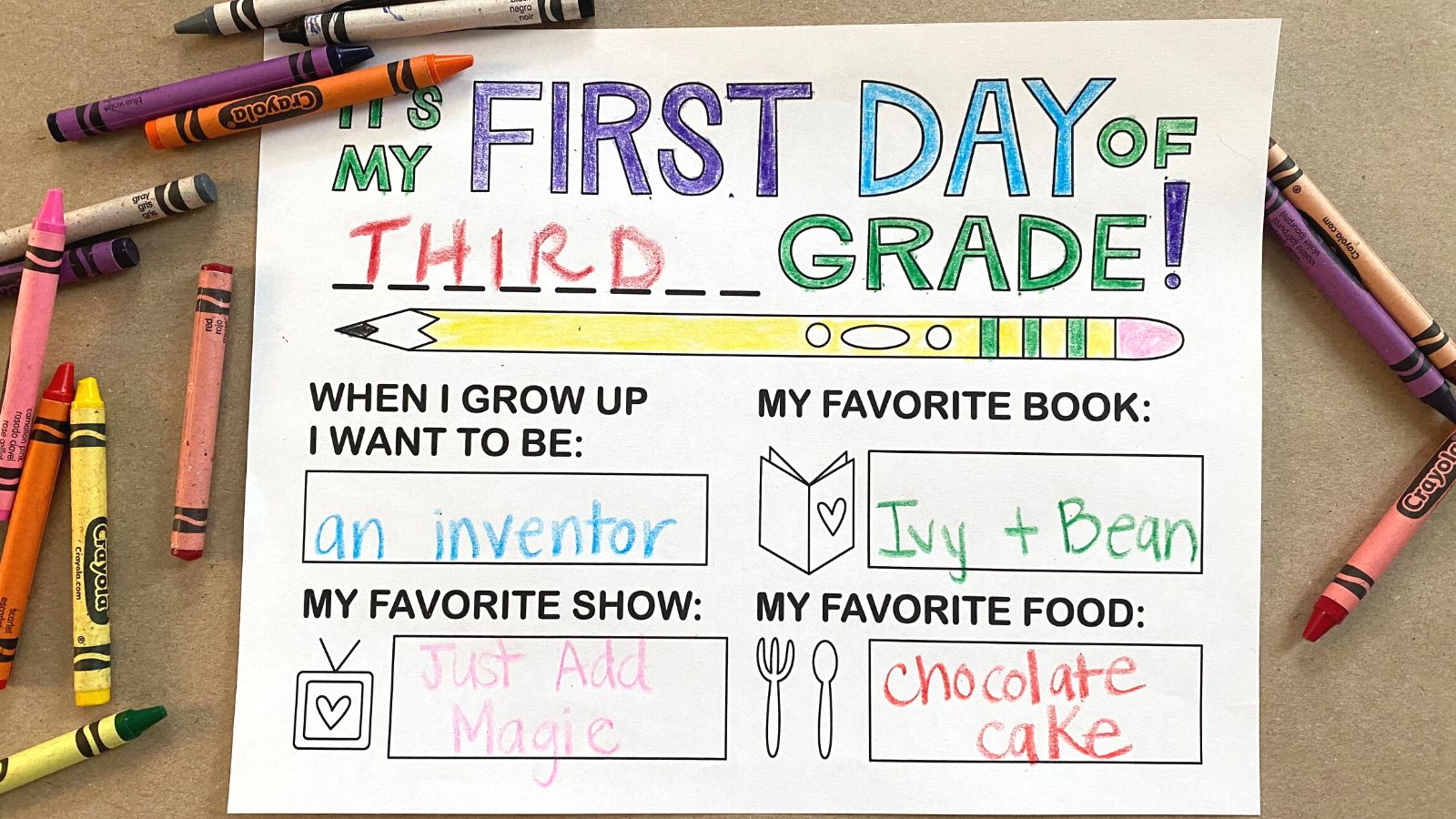 Blank First Day of School Signs