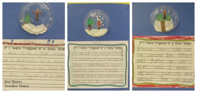 Classroom Winter Crafts - Snowglobe Writing